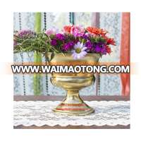 Gold Metal Pedestal Compote Vase