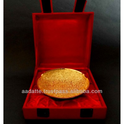 Gold plated gift item beautiful home decoration gold plated bowl