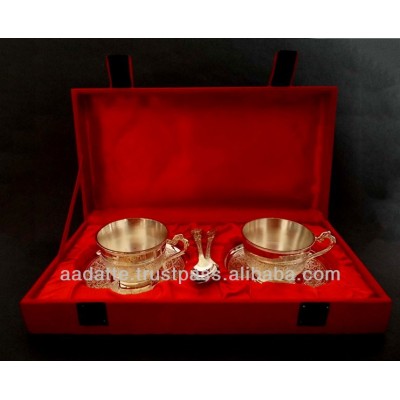 New design silver plated gift item beautiful high quality cup plates tea set