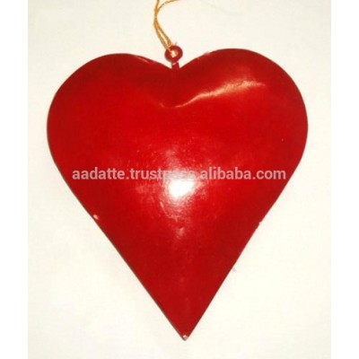 Lovely high sale Christmas decoration gift item metal hanging heart