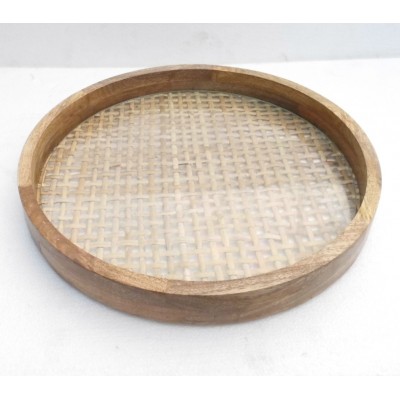 Factory made new design bamboo made round tray large