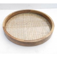 Factory made new design bamboo made round tray large