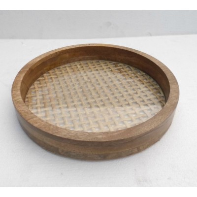 Factory made new design bamboo made round tray small