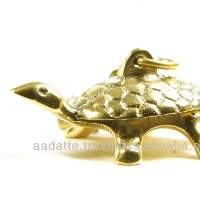 Nautical art solid brass turtle nautical keychain