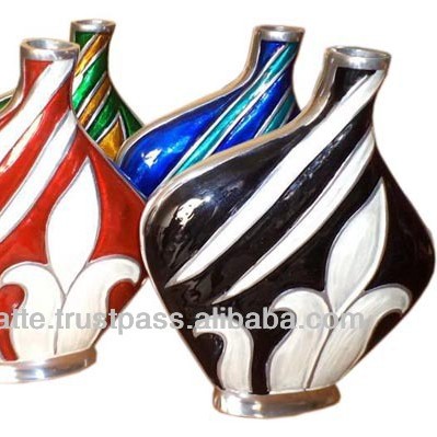 Beautiful home decor aluminium multi-color aluminium vase