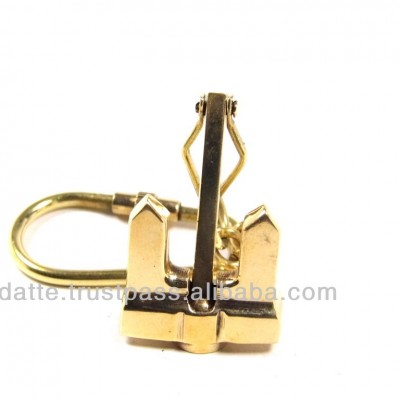 Brass Keychain Nautical Folding Anchor Brass Marine Keyring