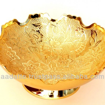 Gold plated bowl gift item beautiful brass gold plated bowls