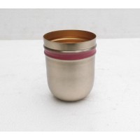 Indian made new design low cost high quality Matt Gold Red line Votive Candle Holder