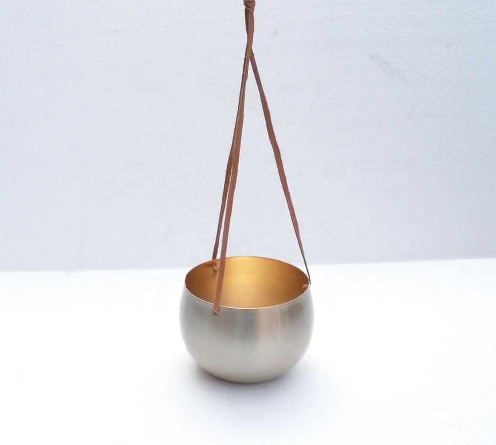 Indian made new design high quality Home Decoration Gold Hanging Vase and Planter