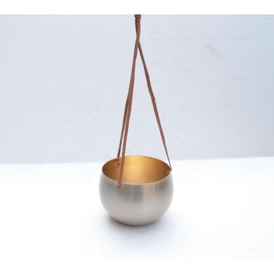 Indian made new design high quality Home Decoration Gold Hanging Vase and Planter