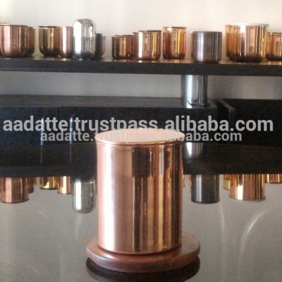 Handmade new design 2020 copper candle cup straight candle jar