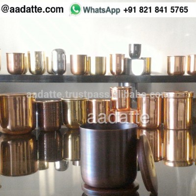 New design Indian factory made copper antique candle container